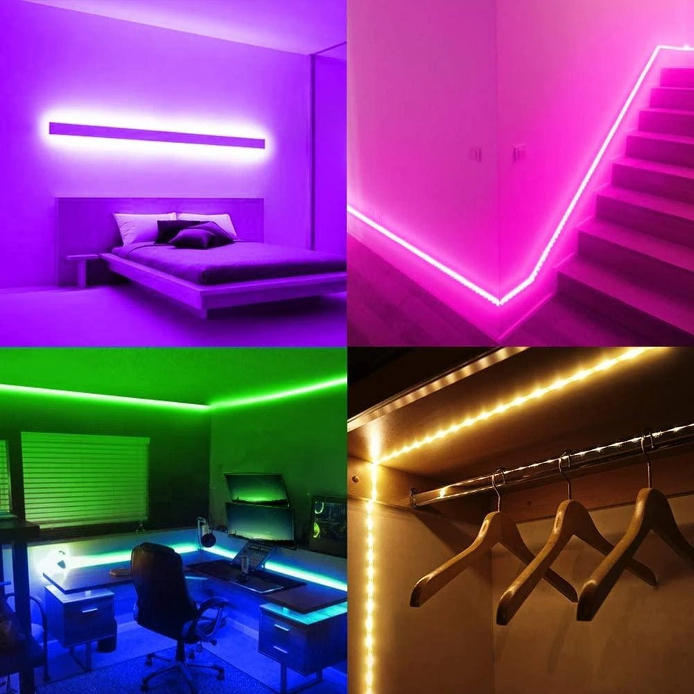 led light strips in room